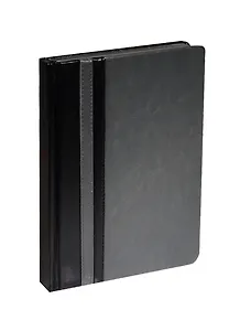 Ежедневник недат. А5 160л "Сариф" серый/"Пристин" черный, кожзам, обл.поролон, офсет, ляссе, цветной обрез, Escalada