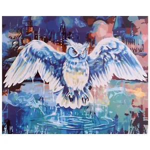 Холст с красками по номерам "Сова и волшебный замок", 40 х 50 см