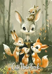 Записная книжка «Cute Animals Notebook» А6, 32 листа, дизайнерская бумага, Эксмо