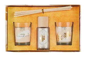 Подарочный набор свечей с диффузором Наслаждайся каждым днем (3 шт) (20х12) (7751253)