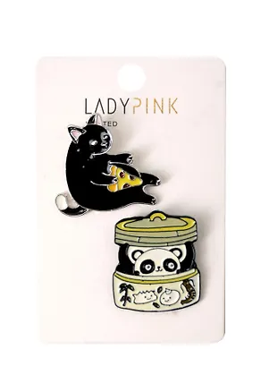 Набор брошей `LADY PINK` 2 шт (191659) 3002597