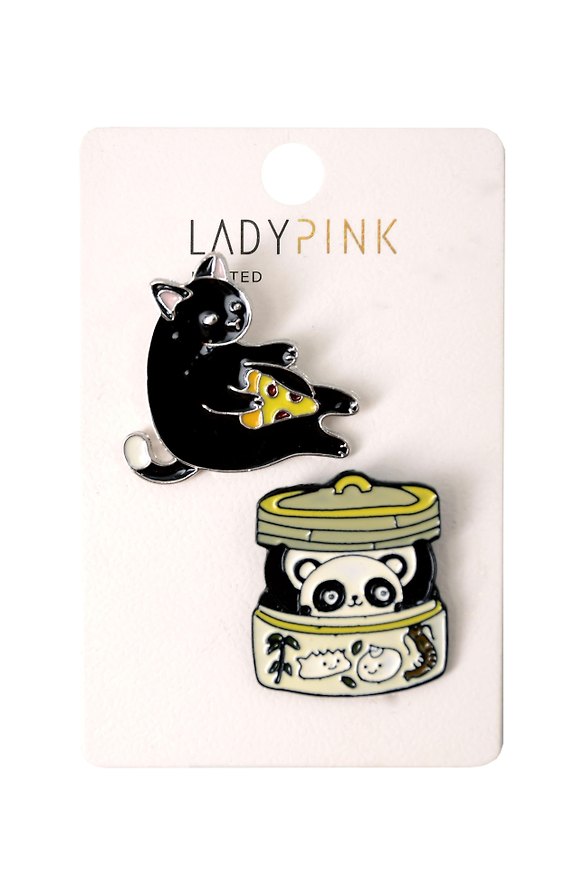 Набор брошей `LADY PINK` 2 шт (191659) 3002597 — 1