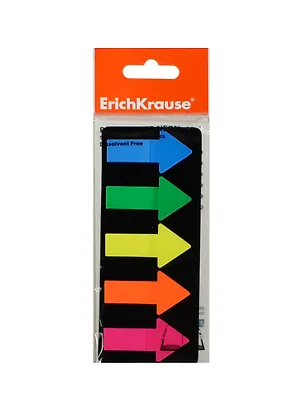 Закладки самоклеящиеся 45*25мм 5цв*25л "Стрелки большие", европодвес, Erich Krause 234343