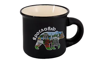 Кружка фарфор маленькая Медведь (Черная) (Ярославль) (75мл) (065-9-M-27M-BL) 3159283