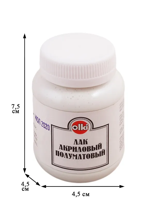 Лак акриловый, полуматовый Olki, 100 мл. 2804716 — 2