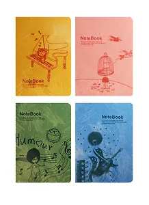 Записная книжка А7 60л "Music", вн.бл.лин.кремовый, с ПВХ-обложкой, ассорти