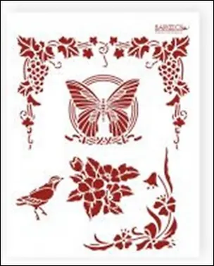 Трафарет пластиковый многоразовый Виноград и бабочка (20х25) (Л-072) 2340516