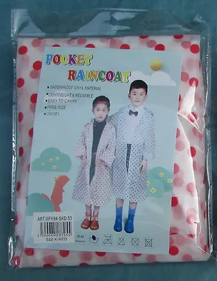 Дождевик детский EVA, горох, цвет красный 3057325