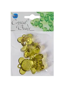 Бусины Кристальная игра Мишки зелено-желтые (CRP128) (2шт) (упаковка)