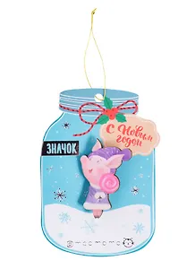 Значок «Свинка с леденцом», 2 х 4 см