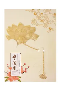 Закладка для книг с подвеской Цветок Лотоса (металл) (4х6см) (12-D3-8104-202510-STB-85)