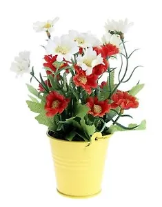 Композиция из искусственных цветов гербера в ведерке (14 см) (561151)