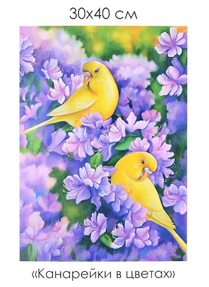 Набор для творчества. Алмазные узоры "Канарейки в цветах", 30 х 40 см 2951166