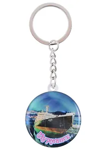 Брелок Мурманск с заливкой смола Достопримечательности города вид 1 (7,5,8х 7,5 см.) (акрил)