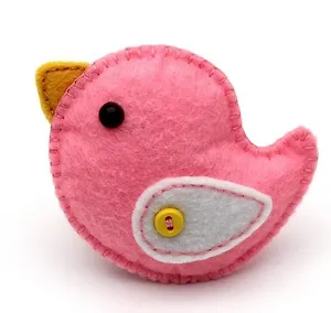 Набор для изготовления броши Птичка розовая