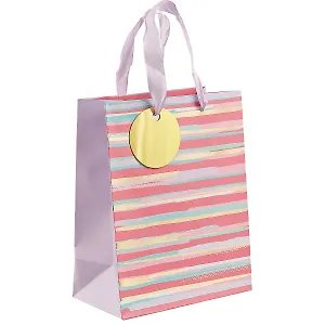 Подарочный пакет «Розовые полосы», А5