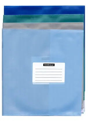 Обложки д/тетрадей и дневника 12шт "Glossy Ice Metallic" 212*395мм, 100мкм, кл.край, стикер д/подписи, ErichKrause 2928555