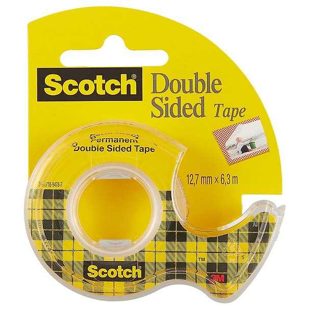 Лента клейкая двусторонняя, 12 мм х 6.3 м, Scotch 3M 203734 — 1