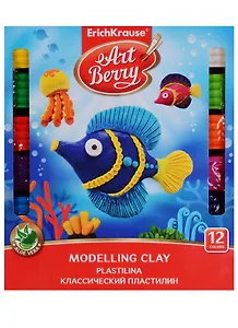 Пластилин 12 цветов 216 г, стек, с Алоэ Вера