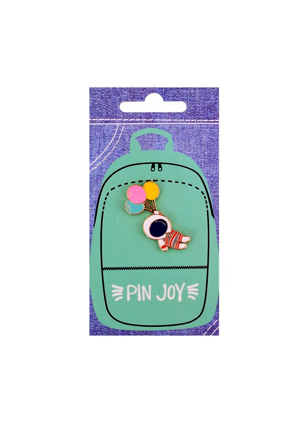 Значок «Космонавт с воздушными шариками», металл, Pin Joy 2856702 — 1