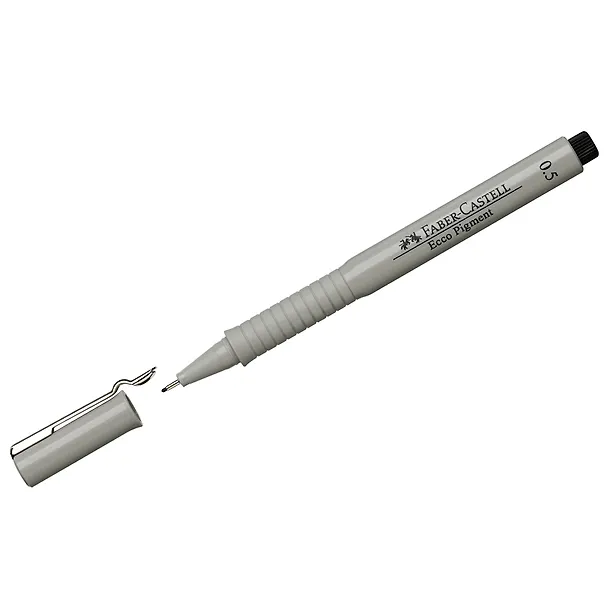 Капиллярная ручка чёрная 0,5 мм, Ecco Pigment, Faber-Castell 219368 — 4