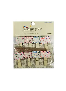 Прищепки декор. деревянные с веревкой Конверты (11007505) (3,5см) (8шт) (упаковка)