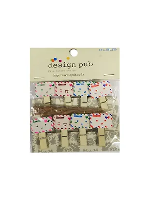 Прищепки декор. деревянные с веревкой Конверты (11007505) (3,5см) (8шт) (упаковка) 2452915