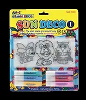 Набор, для детского творчества, Amos, Краски, витражные, с витражами, 6 красок, 33 мл, в блистере