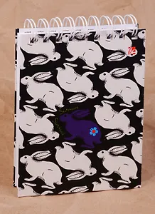 Скетчбук A6 80л "Кролики (графика)" белый офсет, нелинованн., 100г/м2, тв.обложка, широкая евроспираль, Listoff