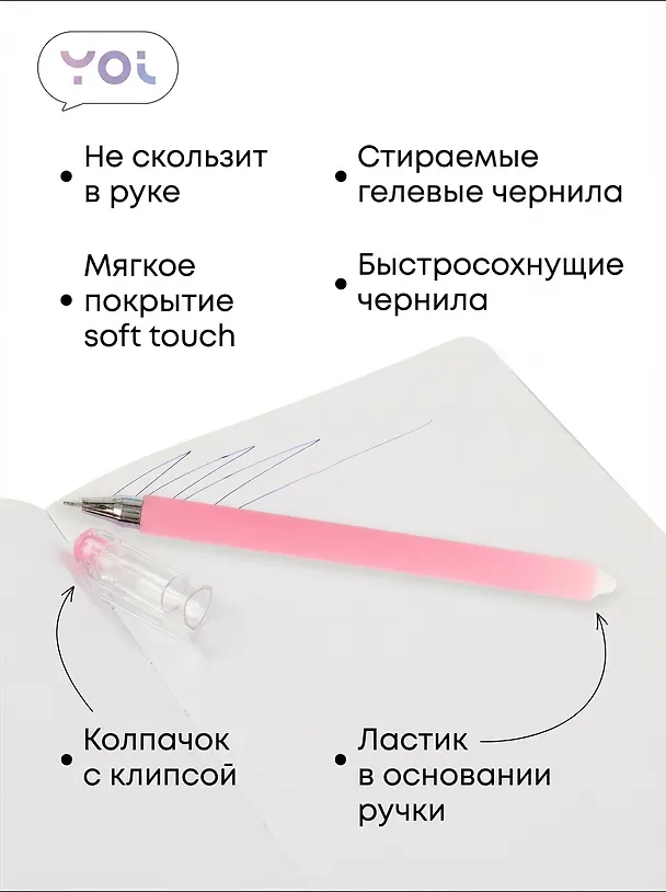 Гелевая ручка пиши-стирай синяя 0,5 мм, Restart, Yoi, в ассортименте 2997281 — 2