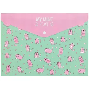 Папка-конверт А4 на кнопке "My mint cat"
