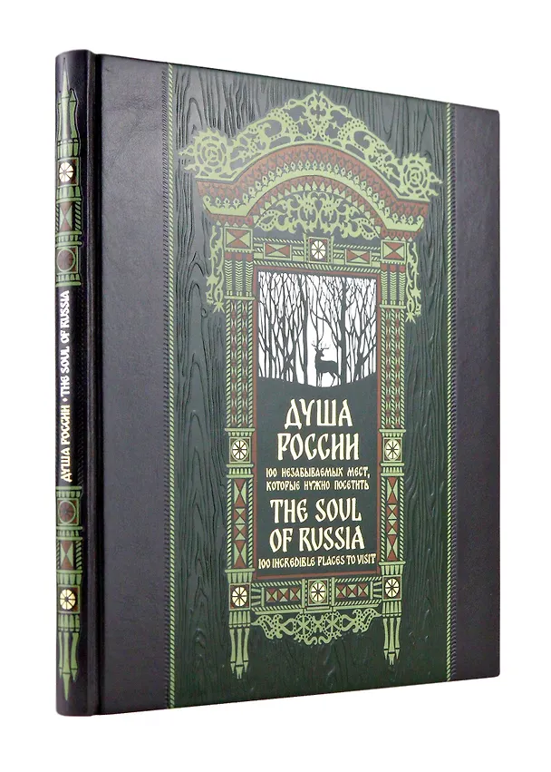 Книга Душа России. 100 незабываемых мест. Книга в коллекционном инкрустированном переплете с тиснением в русском стиле () — 1