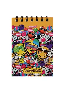 Блокнот А7 40л кл. "Smiley" офсет, выб.уф-лак., евроспираль, Proff