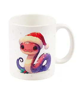 Кружка НГ Змейка в шапочке (фиолетовая) (керамика) (330мл) (НГ2025-2)