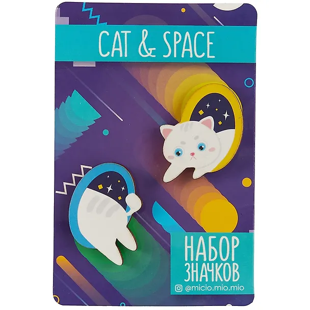 Значок на подложке Cat&Space (8 х 12 см) (2691138) (упаковка) 2704075 — 1