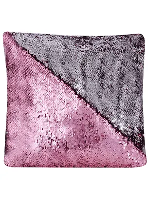Подушка с пайетками розовая с серебром (3196) (37х37) 2630099