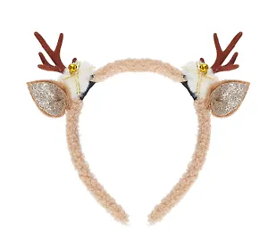 Ободок новогодний Рожки олененка с бубенчиками (текстиль) (12-06141-P14)