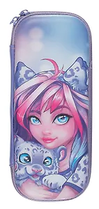 Пенал-косметичка Феникс+, "Девушка с барсом", на молнии