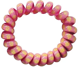 Сувенир АКМ Резинка-браслет витая с рисунком, цвет розовый, 035-100P-08