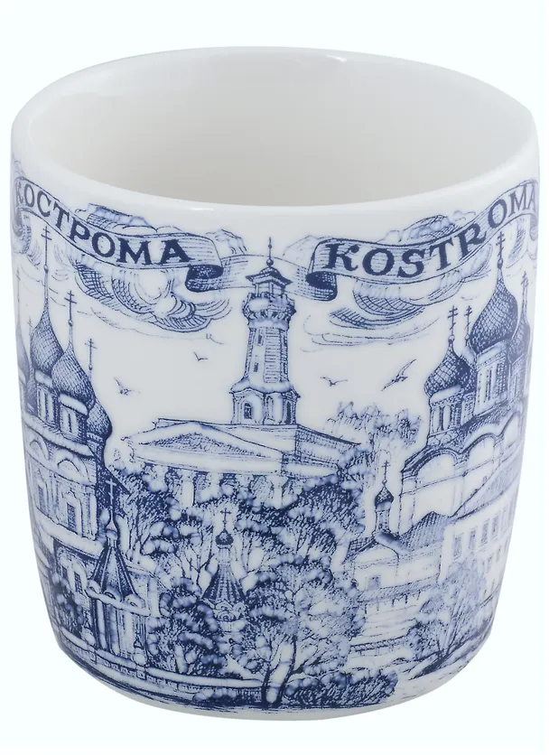 Кружка Кострома рис. синий (фарфор)(350мл) 2913447 — 2