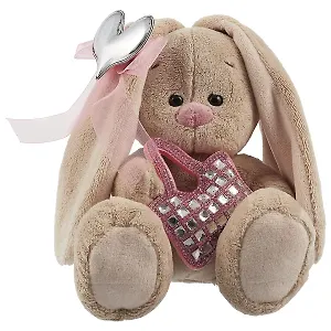 Мягкая игрушка Зайка Ми с сумочкой и с сердечком (15 см) (SidX -223)