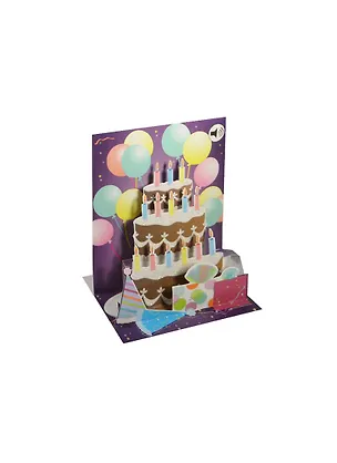 3D открытка Шары и торт (Balloons and Cake) (музыка) (SS010) (14,5х19,5) 2434810