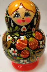 Матрешка-пузико 5 в 1, Хохлома, фонарик (13 см)