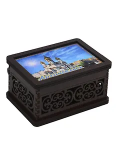 Шкатулка Архангельск малая резная венге (9,5 x 6,5 x 5,5 см) (хдф)