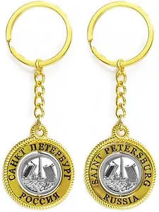 Сувенир, АКМ, Брелок-канат,"Разводной мост.", металл, вставка фигурная, цвет золото