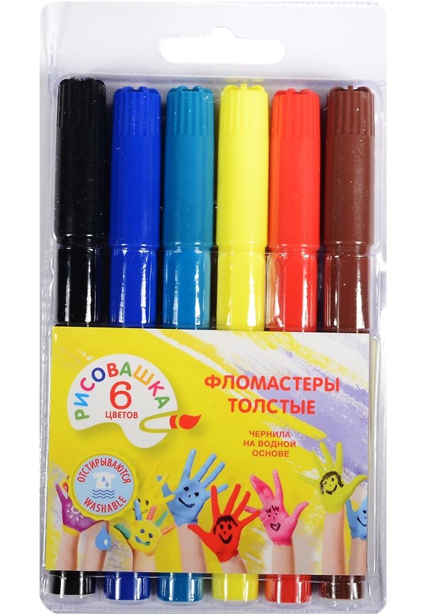 Фломастеры Рисовашка, 6 цветов 238509 — 1