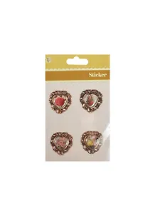 Наклейки в металл оправе для скрапа Сердца (Br-3) (11034603) (4шт) (упаковка)
