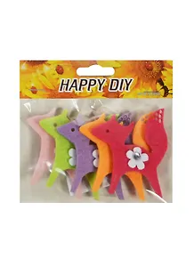 Набор из фетра Лисы с цветком и стразом (11051912) (5 шт) (цв. микс)