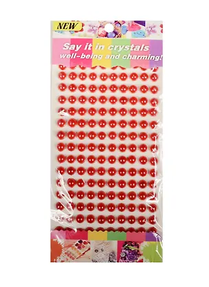 Стразы полужемчужины на подвесе с напылением, 150 шт, 8 мм, красные 2536796