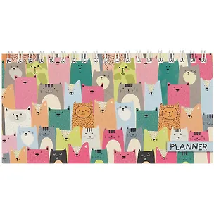 Карманный недатированный планинг «Цветные котики», 64 листа 252753